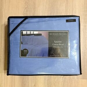 New Hudson Hotel 800 Thread Count Egyptian Cotton Blend 6 Piece Sheet Set Blue​
